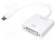 Adapter; HDCP 1.3,USB 3.0; DVI-I (24+5) socket,USB C plug LOGILINK