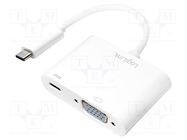 Adapter; Power Delivery (PD),USB 3.0; 140mm; white; white LOGILINK