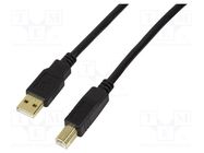 Repeater USB; USB 2.0; USB A plug,USB B plug; 10m; black; 480Mbps 