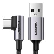 Ugreen US284 50942 USB-A (straight) / USB-C (angled) cable 3A 2m - gray, Ugreen