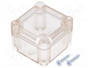 Enclosure: multipurpose; X: 49mm; Y: 51mm; Z: 36mm; ABS; transparent KRADEX