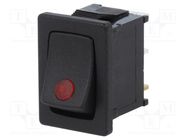 ROCKER; SPST; Pos: 2; ON-OFF; 16A/12VDC; black; LED,point; R13-66-DC SCI