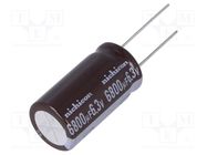 Capacitor: electrolytic; low ESR; THT; 6800uF; 6.3VDC; Ø16x30.5mm NICHICON