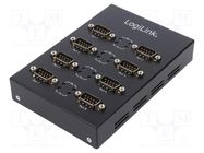 Converter; USB 2.0; D-Sub 9pin plug x8,USB B socket LOGILINK