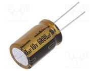 Capacitor: electrolytic; THT; 6800uF; 10VDC; Ø16x25mm; Pitch: 7.5mm NICHICON