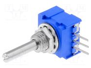 Potentiometer: shaft; THT; 500mW; 10kΩ; ±20%; 290°; for PCB; IP64 BOURNS