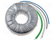 Transformer: toroidal; 250VA; 230VAC; 18V; 13.889A; Leads: cables TALEMA