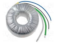 Transformer: toroidal; 300VA; 230VAC; 12V; 25A; Leads: cables TALEMA