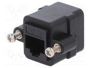 Coupler; socket; PIN: 8; Cat: 5e; unshielded; Layout: 8p8c; black LOGILINK