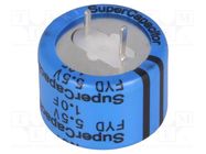 Supercapacitor; THT; 1F; 5.5VDC; -20÷80%; Body dim: Ø21.5x16mm KEMET