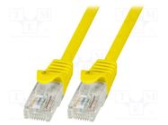 Patch cord; U/UTP; 6; stranded; CCA; PVC; yellow; 1.5m; 24AWG LOGILINK