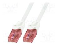 Patch cord; U/UTP; 6; stranded; Cu; LSZH; white; 250mm; RJ45 plug LOGILINK