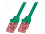 Patch cord; U/UTP; 6; stranded; Cu; LSZH; green; 1.5m; RJ45 plug LOGILINK