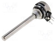 Potentiometer: shaft; single turn; 100kΩ; 100mW; THT; 6mm; metal PIHER