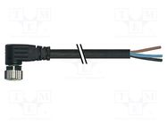 Connection lead; M8; PIN: 3; angled; 3m; plug; 60VAC; 4A; 7000; PVC MURR ELEKTRONIK