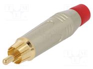 Connector: RCA; plug; male; straight; soldering; grey; gold-plated AMPHENOL