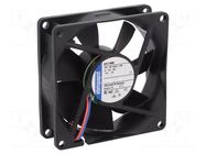 Fan: DC; axial; 12VDC; 80x80x25mm; 58m3/h; 27dBA; ball; 2600rpm EBM-PAPST