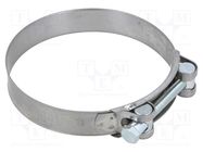 T-bolt clamp; W: 24mm; Clamping: 113÷121mm; chrome steel AISI 430 MPC INDUSTRIES