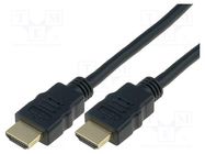 Cable; HDMI 2.0; HDMI plug,both sides; PVC; 3m; black; 30AWG DIGITUS