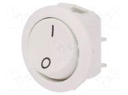 ROCKER; SPST; Pos: 2; ON-OFF; 12A/250VAC; white; IP40; none; 1881 Marquardt