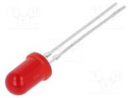 LED; 5mm; red; 1.6÷10mcd; 30°; Front: convex; 2÷3VDC; No.of term: 2 VISHAY