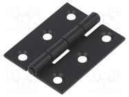 Hinge; Width: 40mm; zinc-plated steel; black; H: 50mm; Holes no: 6 RST ROZTOCZE