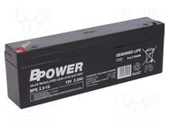 Re-battery: acid-lead; 12V; 2.3Ah; AGM; maintenance-free; 1.05kg 