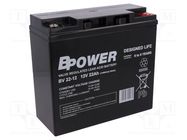 Re-battery: acid-lead; 12V; 22Ah; AGM; maintenance-free; 116W; BV BPOWER