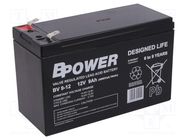 Re-battery: acid-lead; 12V; 9Ah; AGM; maintenance-free; 48W; 2.7kg 