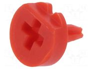 Knob; with pointer; red; Ø6.3mm; for mounting potentiometers ACP