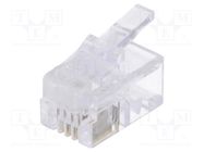 RJ10; plug; PIN: 4; unshielded; gold-plated; Layout: 4p4c; for cable LOGILINK