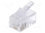 Connector: RJ10; plug; PIN: 4; unshielded; gold-plated; 4p4c; male LOGILINK