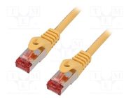 Patch cord; S/FTP; 6; stranded; Cu; LSZH; yellow; 1.5m; 27AWG LOGILINK