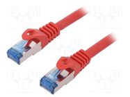 Patch cord; S/FTP; 6a; stranded; Cu; LSZH; red; 1.5m; 27AWG LOGILINK