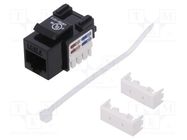 Connector: RJ45; socket; PIN: 8; Cat: 6; Keystone,unshielded; black LOGILINK