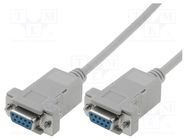 Cable; D-Sub 9pin socket,both sides; 3m; grey DIGITUS