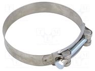 T-bolt clamp; W: 24mm; Clamping: 113÷121mm; chrome steel AISI 430 MPC INDUSTRIES