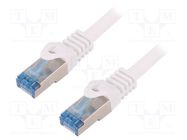 Patch cord; S/FTP; 6a; stranded; Cu; LSZH; white; 1.5m; 27AWG LOGILINK