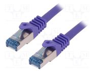 Patch cord; S/FTP; 6a; stranded; Cu; LSZH; violet; 1m; 27AWG LOGILINK