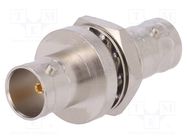 Coupler; BNC socket,both sides; straight; 75Ω; PTFE; gold-plated 