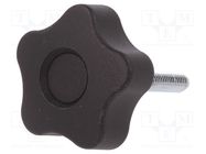 Knob; Ø: 40mm; Ext.thread: M6; 30mm; H: 27mm; technopolymer PP ELESA+GANTER