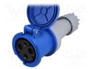 Connector: AC supply; socket; female; 63A; 230VAC; IEC 60309; IP44 PCE