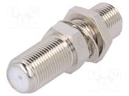 Coupler; F socket x2; 75Ω; for panel mounting,screwed; 3GHz TELEGÄRTNER