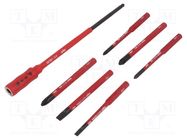 Kit: screwdriver bits; insulated; 1kVAC; Phillips,Pozidriv®,slot WIHA