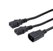 SPLIT PWR CORD, IEC C14-IEC C13 X 2, 2FT