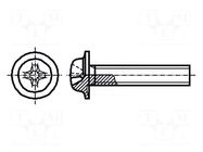 Screw; with flange; M4x12; 0.7; Head: button; Phillips; PH2; steel BOSSARD