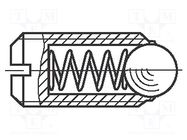 Ball latch; steel; BN 13363; Thread: M5; 12.9mm; Cut: slotted BOSSARD