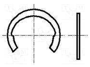 Circlip; spring steel; Shaft dia: 12mm; BN 831; Ring: external BOSSARD