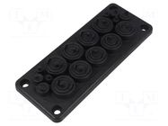 Multigate grommet; black; Holes no: 17; -40÷90°C; UL94V-0; IP55 TRELLEBORG