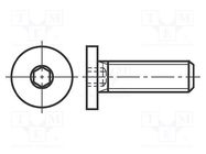 Screw; M10x20; 1.5; Head: cheese head; hex key; HEX 5mm; steel BOSSARD